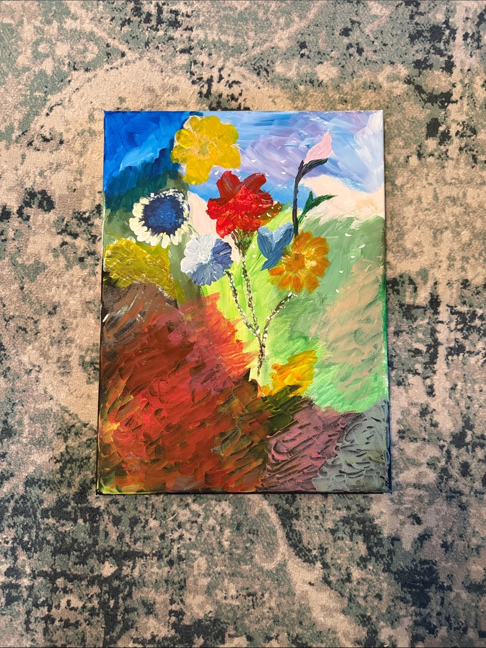Multicolor Flowers — acrylics on canvas